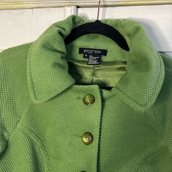 Vintage Style Etcetera Women's Olive Green Bell Sleeve Cropped Jacket | Size 6 - Picture 3 of 8